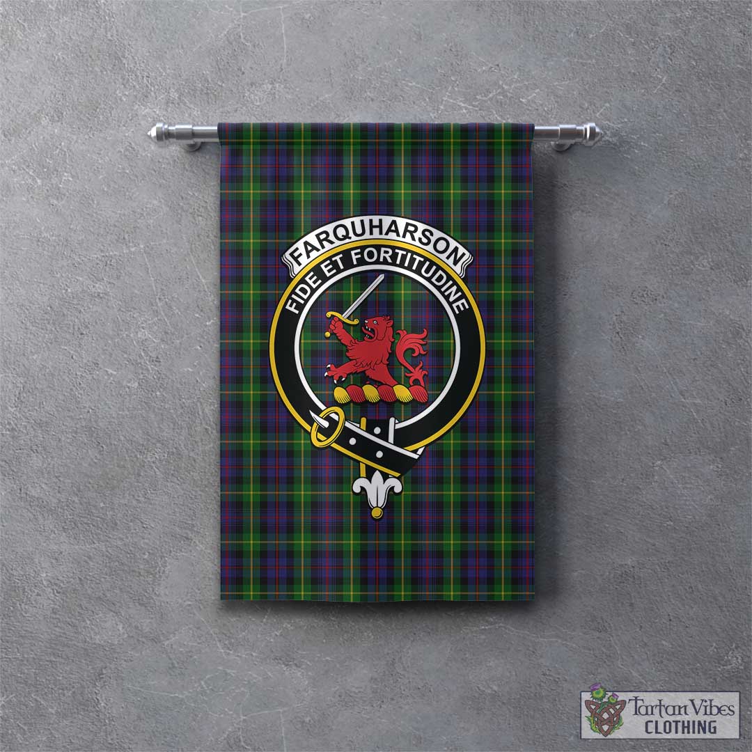 Tartan Vibes Clothing Farquharson Tartan Gonfalon, Tartan Banner with Family Crest