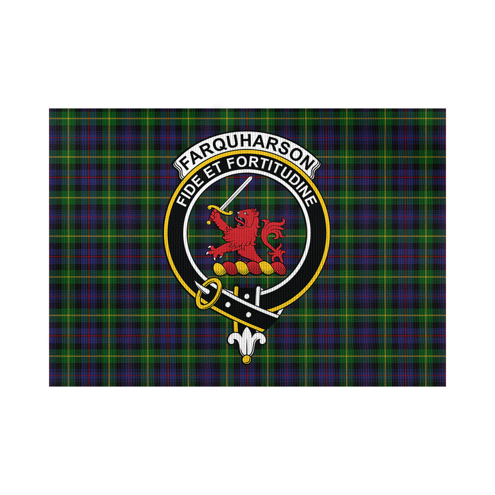 Farquharson Tartan Flag with Family Crest - Tartan Vibes Clothing