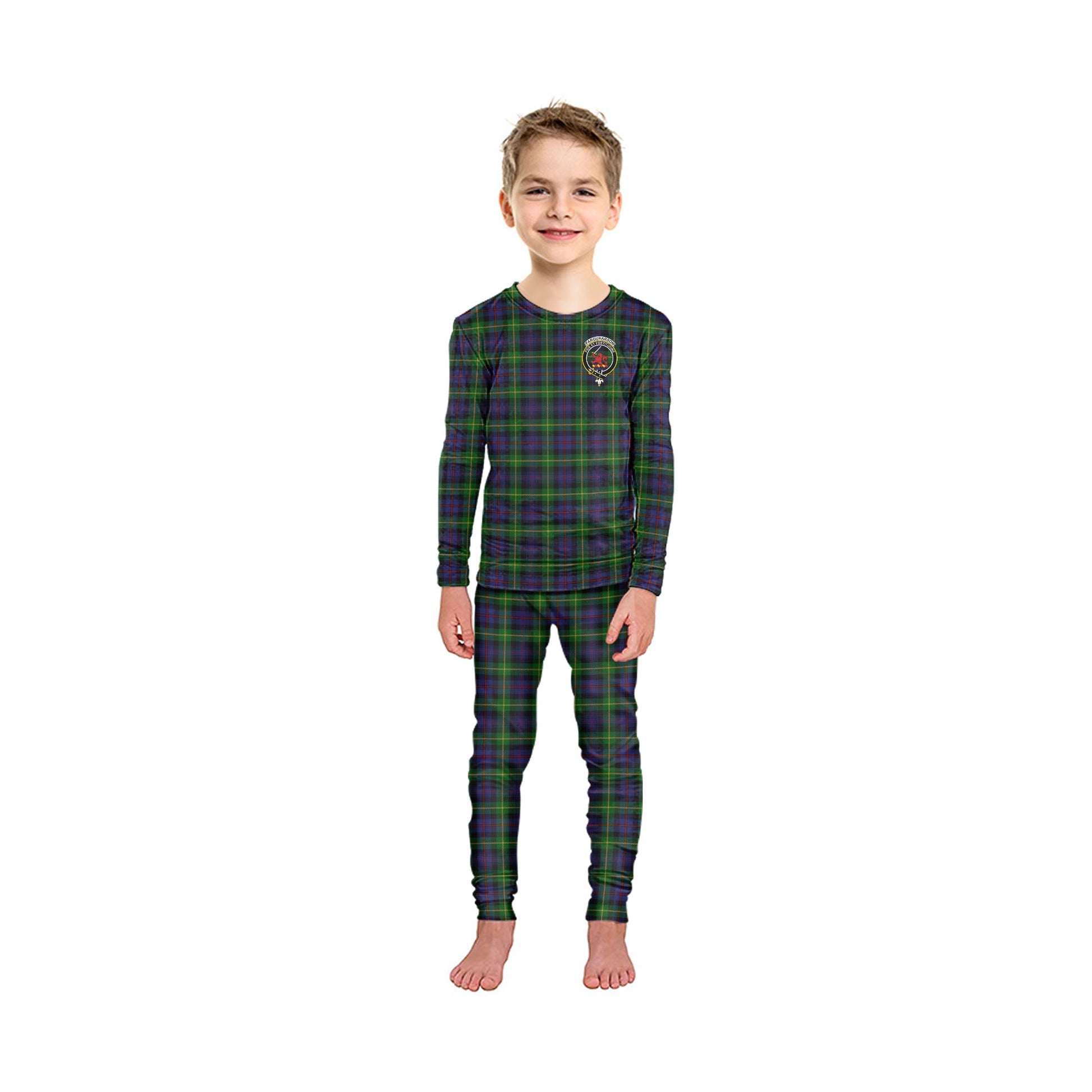 Farquharson Tartan Pajamas Family Set with Family Crest - Tartan Vibes Clothing