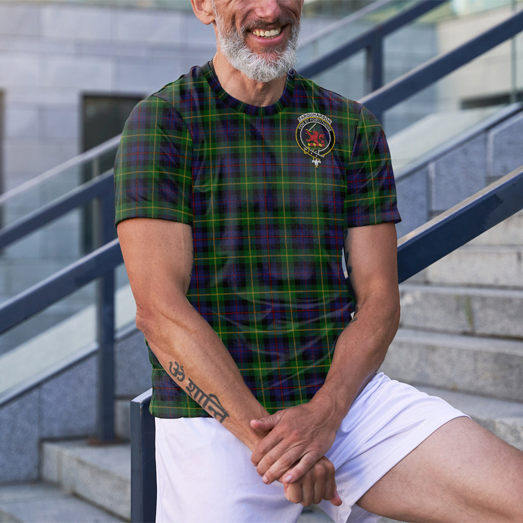 Farquharson Tartan T-Shirt with Family Crest - Tartan Vibes Clothing