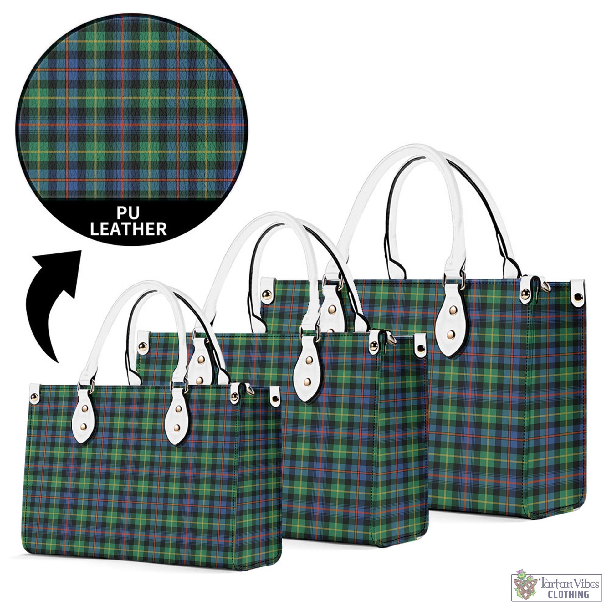 Tartan Vibes Clothing Farquharson Ancient Tartan Luxury Leather Handbags