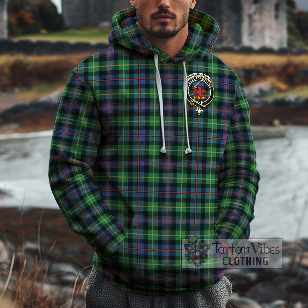 Farquharson Ancient Tartan Cotton Hoodie with Family Crest Pullover Hoodie XS - Tartan Vibes Clothing