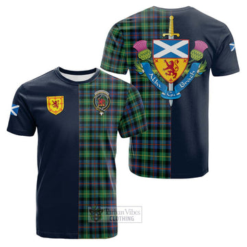 Farquharson Ancient Tartan Cotton T-shirt Alba with Scottish Lion Royal Arm Half Style