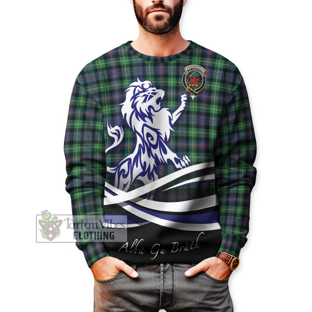 Farquharson Ancient Tartan Sweatshirt with Alba Gu Brath Regal Lion Emblem Unisex - Tartanvibesclothing Shop