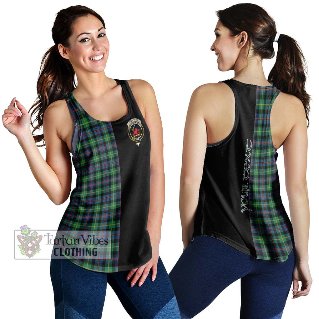 Farquharson Ancient Tartan Women's Racerback Tanks with Family Crest and Half Of Me Style 4XL - Tartanvibesclothing Shop