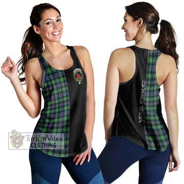 Farquharson Ancient Tartan Women's Racerback Tanks with Family Crest and Half Of Me Style