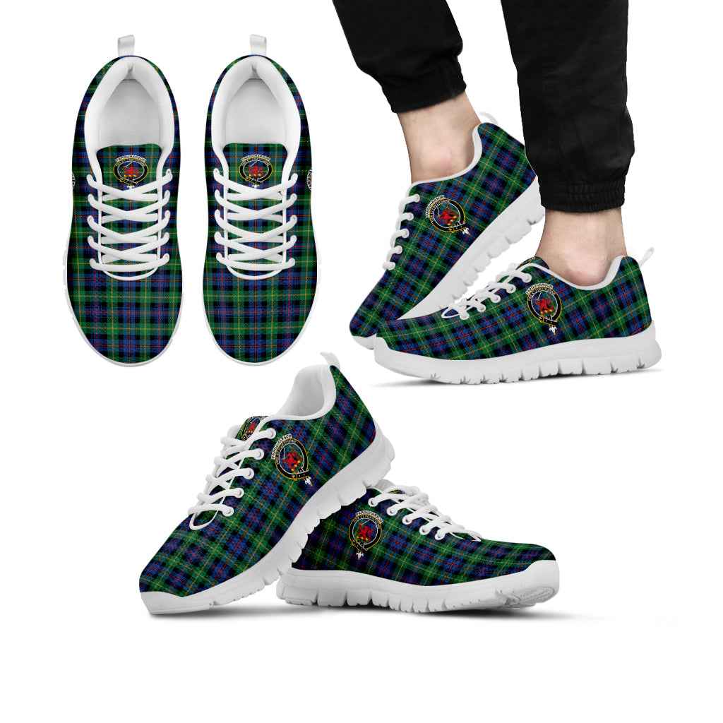 Farquharson Ancient Tartan Sneakers with Family Crest Kid's Sneakers - Tartan Vibes Clothing