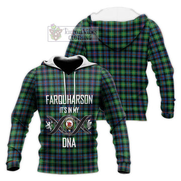 Farquharson Ancient Tartan Knitted Hoodie with Family Crest DNA In Me Style