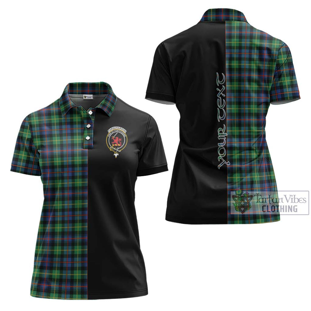 Farquharson Ancient Tartan Women's Polo Shirt with Family Crest and Half Of Me Style Women - Tartanvibesclothing Shop