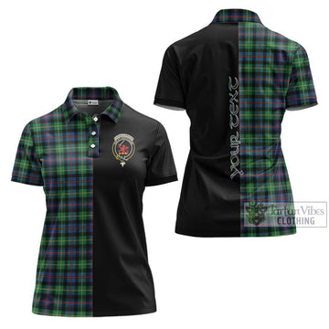 Farquharson Ancient Tartan Women's Polo Shirt with Family Crest and Half Of Me Style