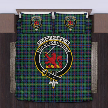 Farquharson Ancient Tartan Quilt Bed Set with Family Crest