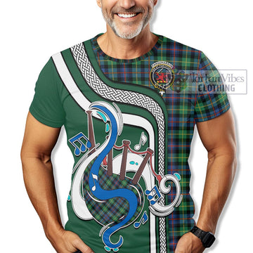 Farquharson Ancient Tartan T-Shirt with Epic Bagpipe Style