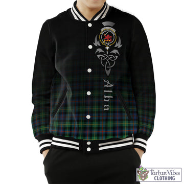 Farquharson Ancient Tartan Baseball Jacket Featuring Alba Gu Brath Family Crest Celtic Inspired