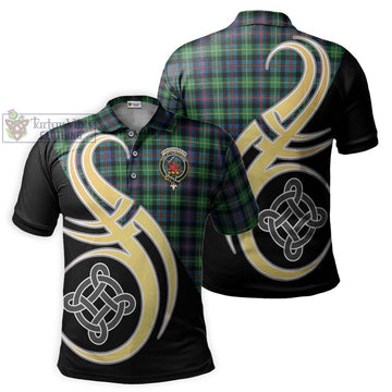 Farquharson Ancient Tartan Polo Shirt with Family Crest and Celtic Symbol Style