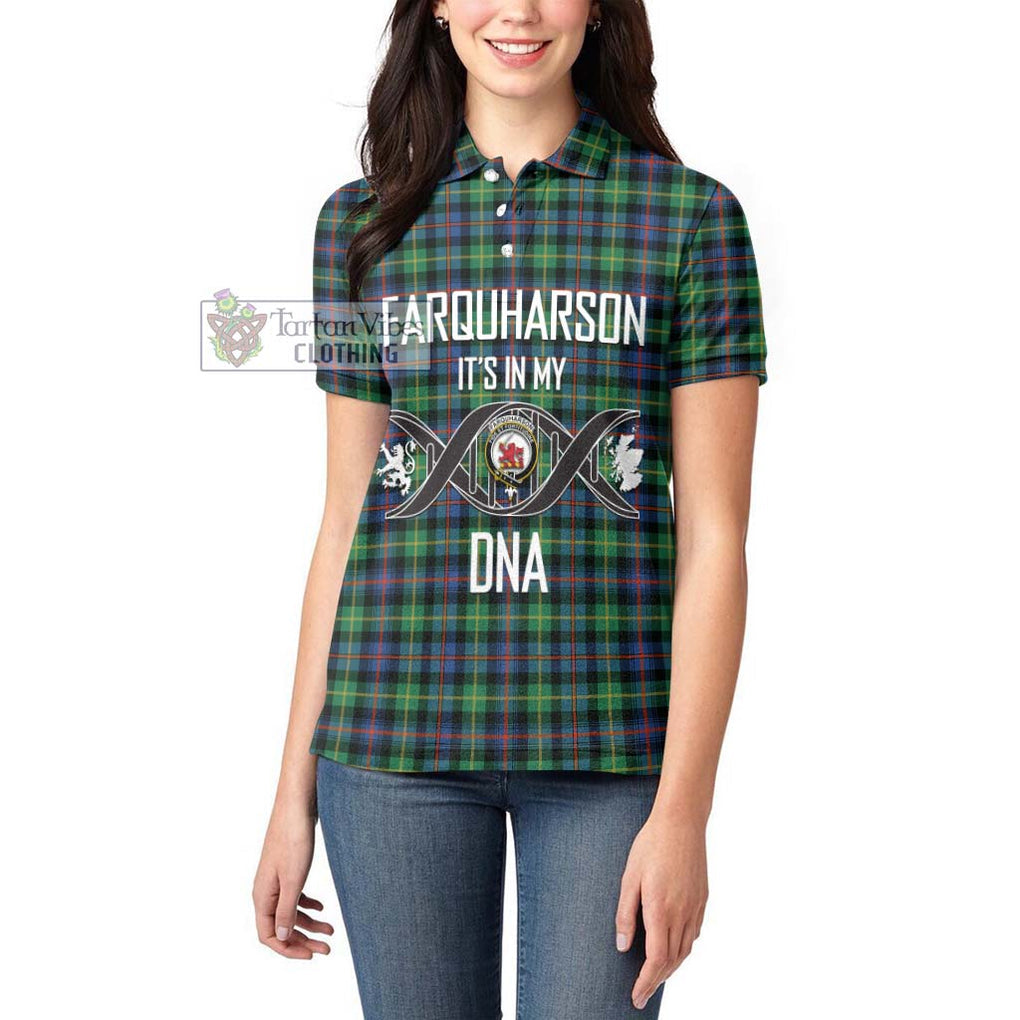 Farquharson Ancient Tartan Women's Polo Shirt with Family Crest DNA In Me Style Women - Tartanvibesclothing Shop