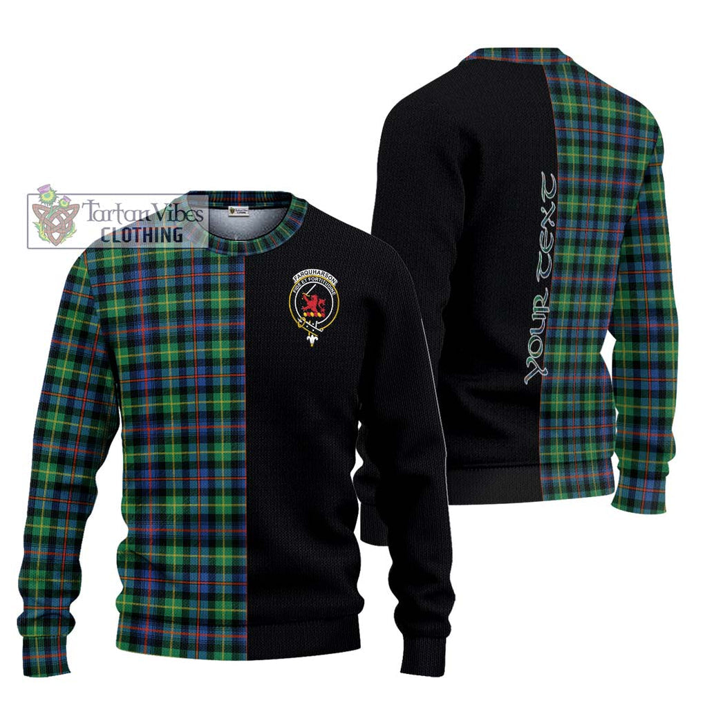 Farquharson Ancient Tartan Knitted Sweater with Family Crest and Half Of Me Style Unisex - Tartanvibesclothing Shop