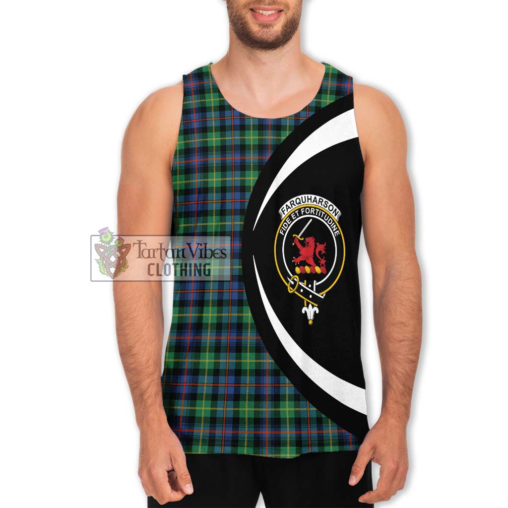 Farquharson Ancient Tartan Men's Tank Top with Family Crest Circle Style Men - Tartan Vibes Clothing