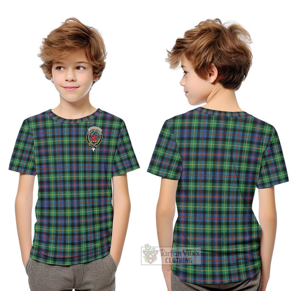 Farquharson Ancient Tartan Kid T-Shirt with Family Crest Youth XL Size14 - Tartanvibesclothing Shop