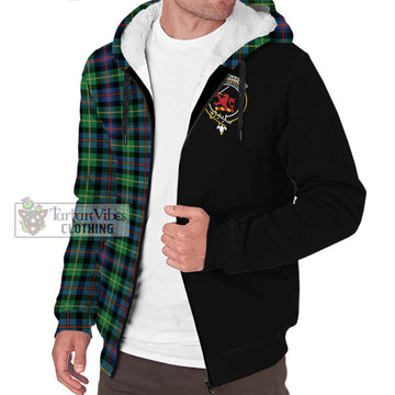 Farquharson Ancient Tartan Sherpa Hoodie with Family Crest and Half Of Me Style