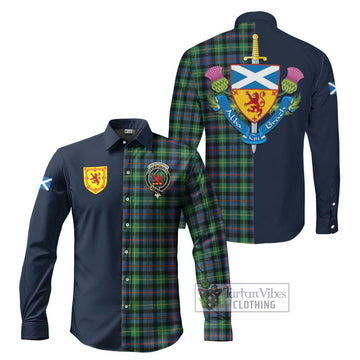 Farquharson Ancient Tartan Long Sleeve Button Shirt Alba with Scottish Lion Royal Arm Half Style