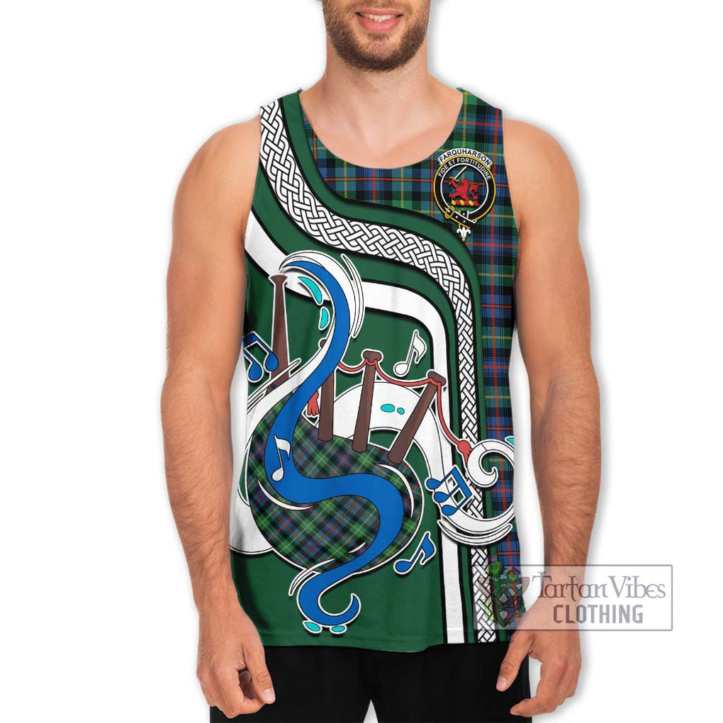 Farquharson Ancient Tartan Men's Tank Top with Epic Bagpipe Style Men - Tartanvibesclothing Shop