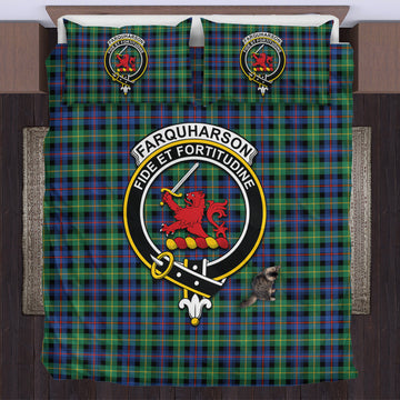Farquharson Ancient Tartan Bedding Set with Family Crest