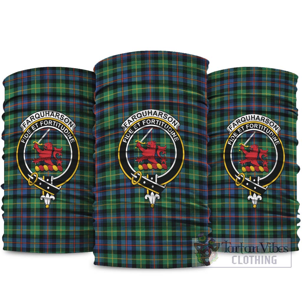 Farquharson Ancient Tartan Neck Gaiters, Tartan Bandanas, Tartan Head Band with Family Crest