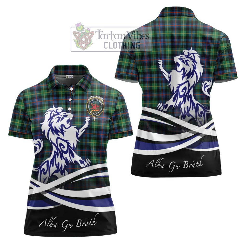 Farquharson Ancient Tartan Women's Polo Shirt with Alba Gu Brath Regal Lion Emblem Women - Tartanvibesclothing Shop