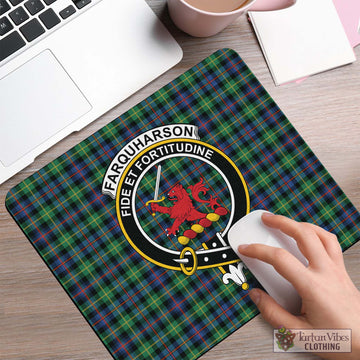 Farquharson Ancient Tartan Mouse Pad with Family Crest