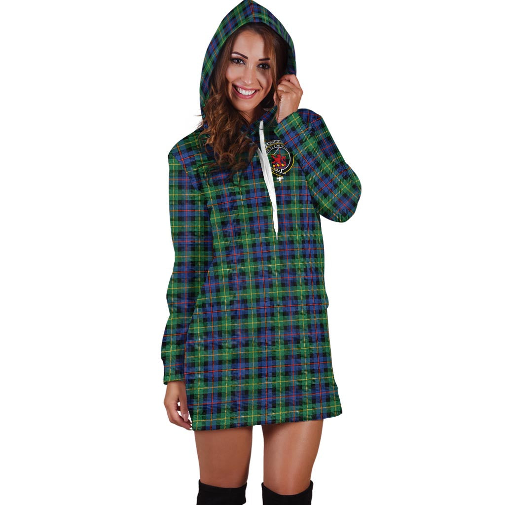 Farquharson Ancient Tartan Hoodie Dress with Family Crest - Tartan Vibes Clothing