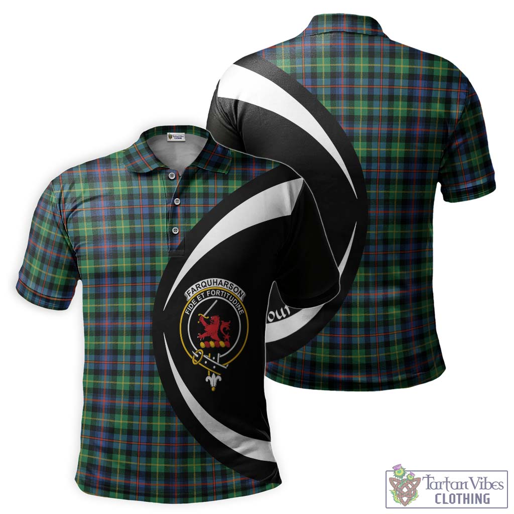 Farquharson Ancient Tartan Men's Polo Shirt with Family Crest Circle Style Kid - Tartan Vibes Clothing