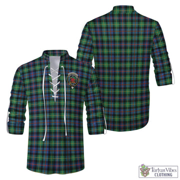 Farquharson Ancient Tartan Men's Scottish Traditional Jacobite Ghillie Kilt Shirt with Family Crest