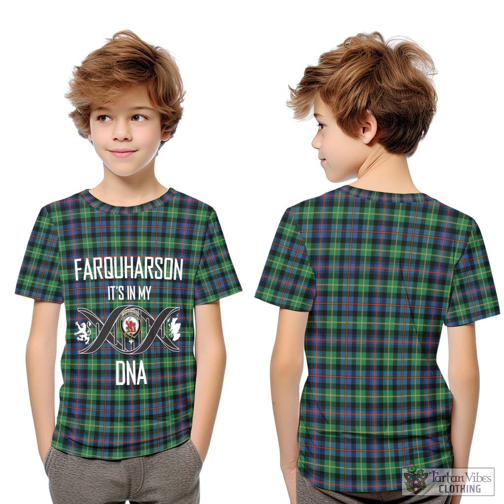 Farquharson Ancient Tartan Kid T-Shirt with Family Crest DNA In Me Style Youth XL Size14 - Tartanvibesclothing Shop