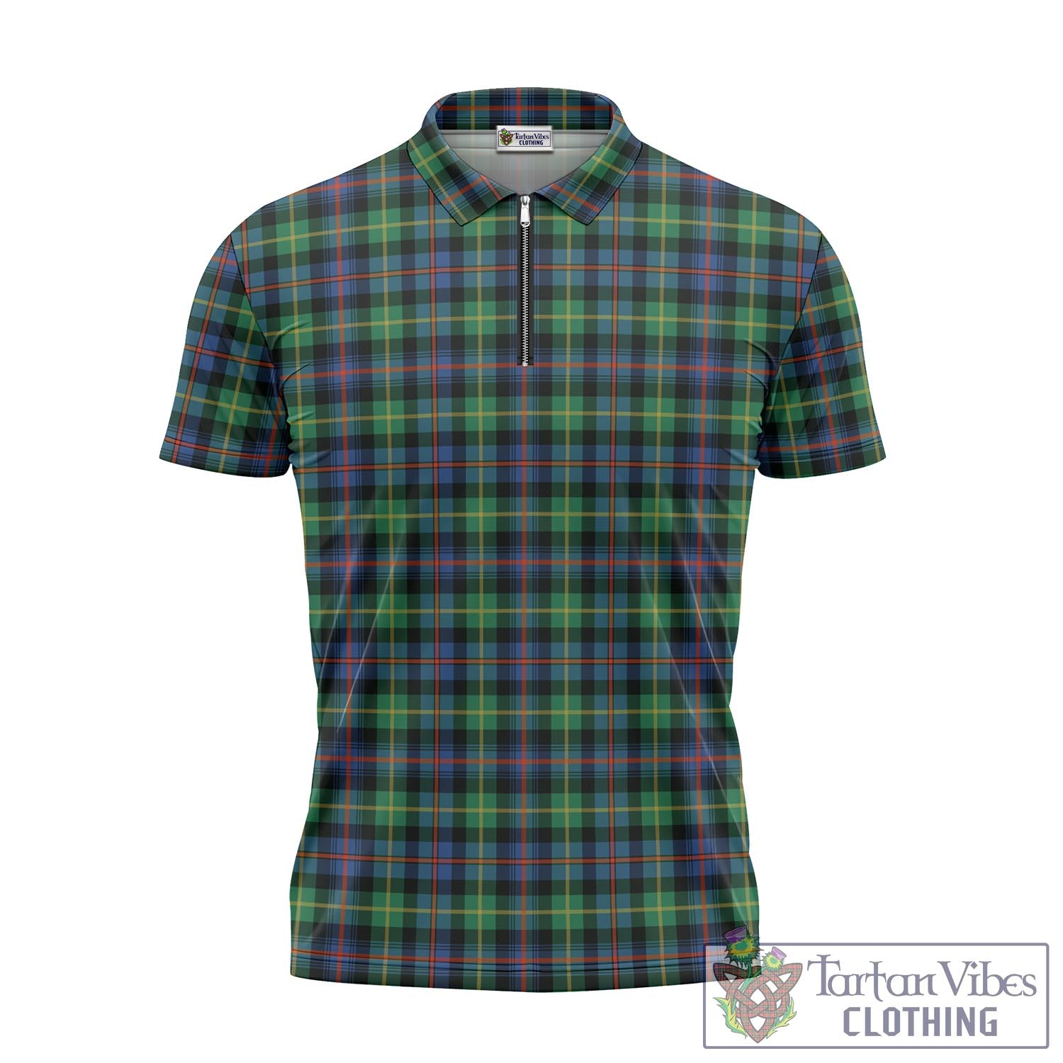 Tartan Vibes Clothing Farquharson Ancient Tartan Zipper Polo Shirt