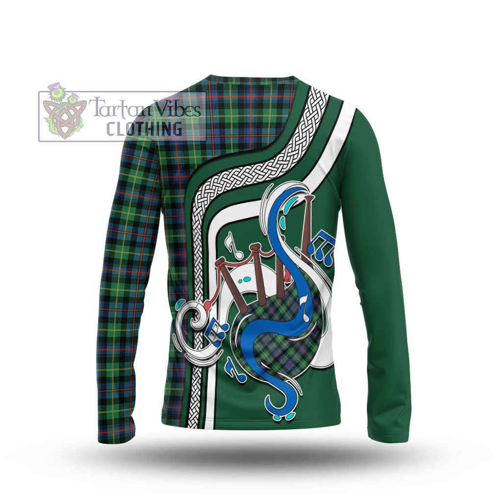 Tartan Vibes Clothing Farquharson Ancient Tartan Long Sleeve T-Shirt with Epic Bagpipe Style