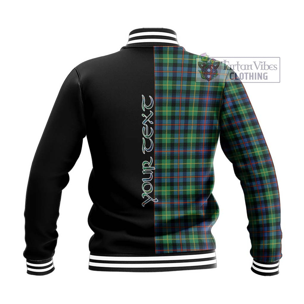 Farquharson Ancient Tartan Baseball Jacket with Family Crest and Half Of Me Style - Tartanvibesclothing Shop