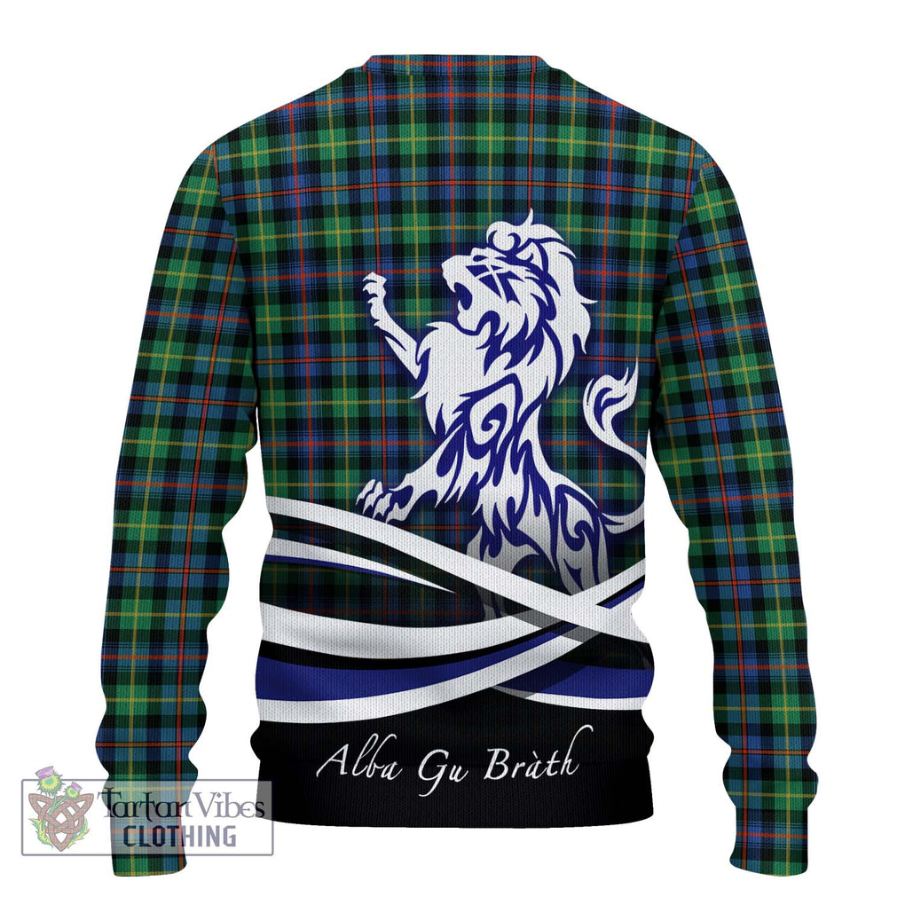 Farquharson Ancient Tartan Knitted Sweater with Alba Gu Brath Regal Lion Emblem - Tartanvibesclothing Shop