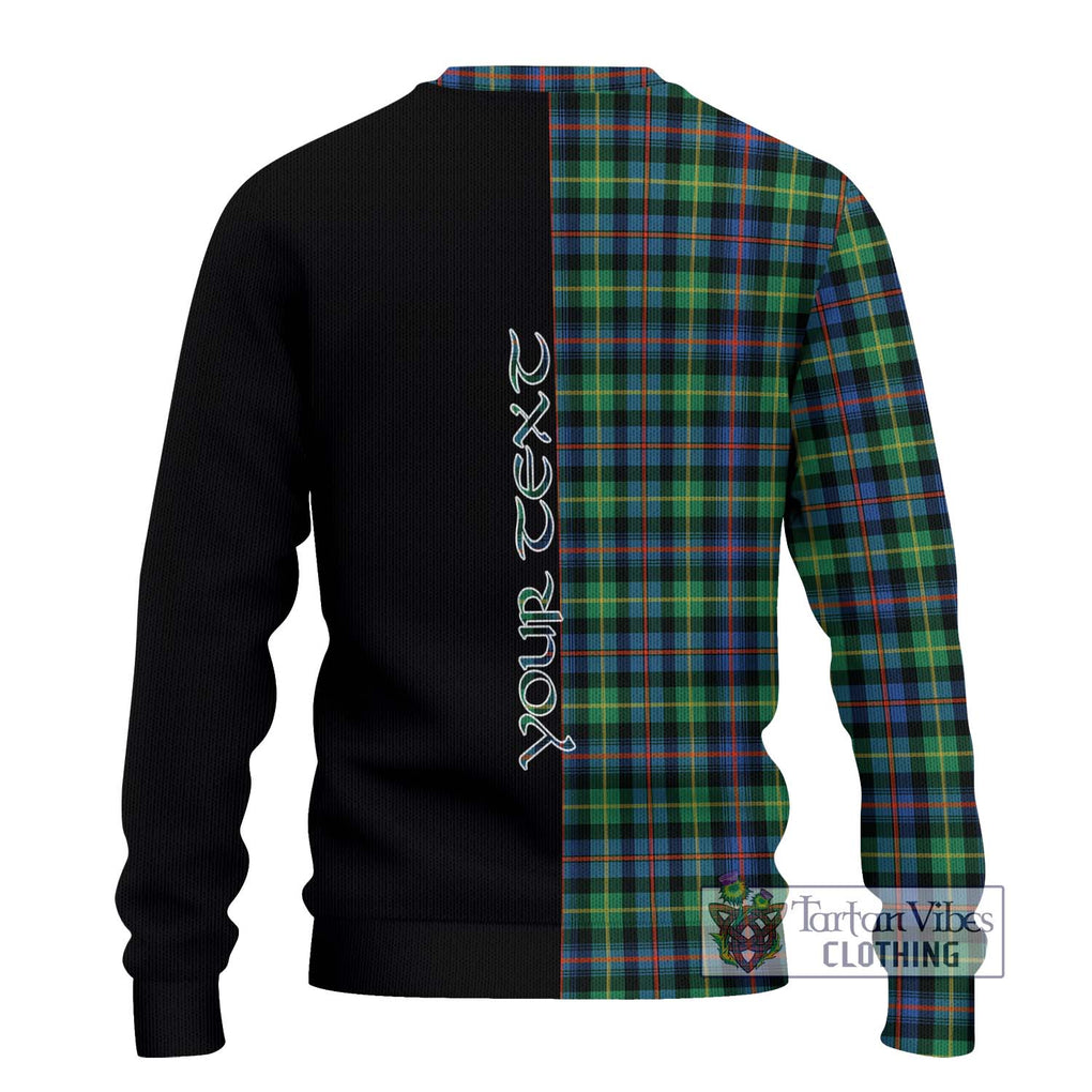 Farquharson Ancient Tartan Knitted Sweater with Family Crest and Half Of Me Style - Tartanvibesclothing Shop