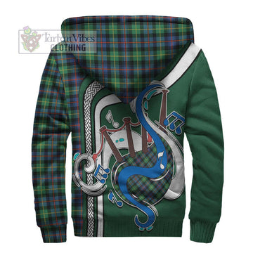 Farquharson Ancient Tartan Sherpa Hoodie with Epic Bagpipe Style