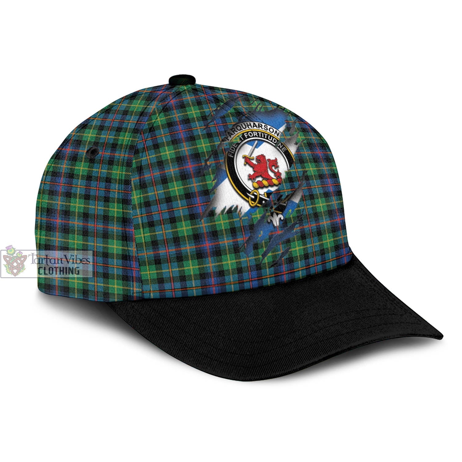 Tartan Vibes Clothing Farquharson Ancient Tartan Classic Cap with Family Crest In Me Style