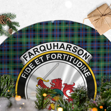 Farquharson Ancient Tartan Christmas Tree Skirt with Family Crest