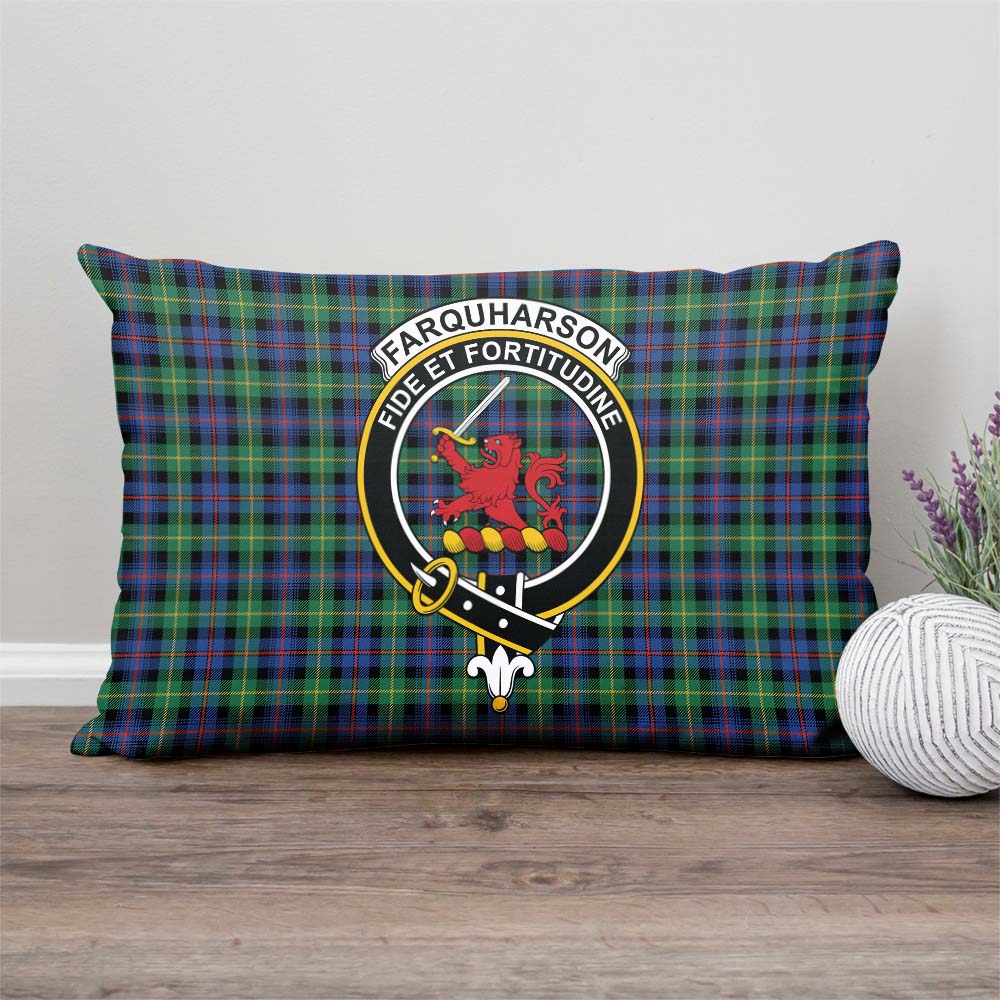 Farquharson Ancient Tartan Pillow Cover with Family Crest Rectangle Pillow Cover - Tartanvibesclothing