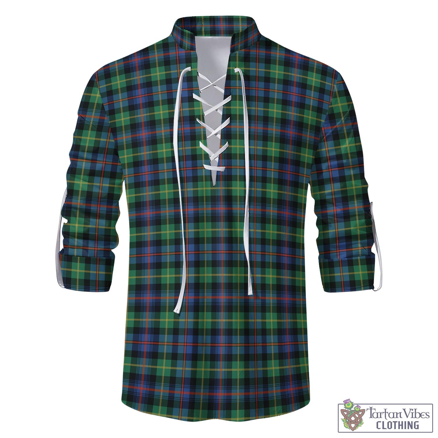 Tartan Vibes Clothing Farquharson Ancient Tartan Men's Scottish Traditional Jacobite Ghillie Kilt Shirt