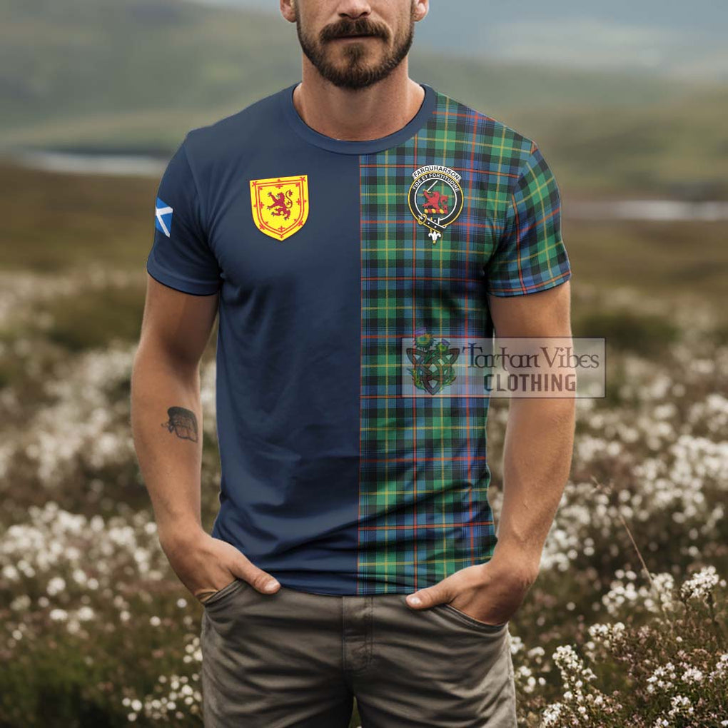 Tartan Vibes Clothing Farquharson Ancient Tartan T-Shirt Alba with Scottish Lion Royal Arm Half Style