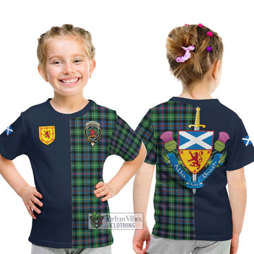 Farquharson Ancient Tartan Kid T-Shirt Alba with Scottish Lion Royal Arm Half Style