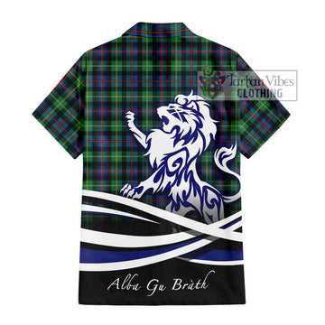 Farquharson Ancient Tartan Short Sleeve Button Shirt with Alba Gu Brath Regal Lion Emblem