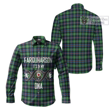 Farquharson Ancient Tartan Long Sleeve Button Shirt with Family Crest DNA In Me Style