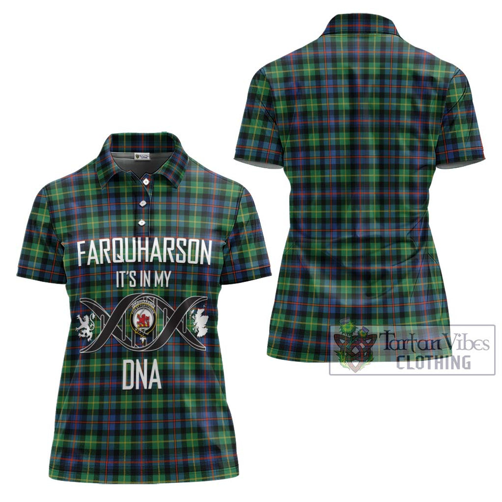 Farquharson Ancient Tartan Women's Polo Shirt with Family Crest DNA In Me Style - Tartanvibesclothing Shop