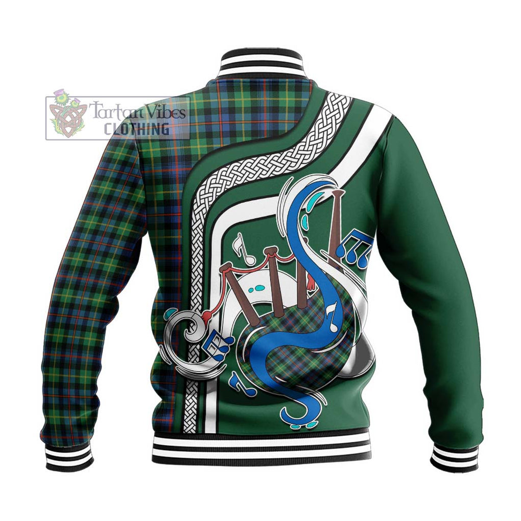 Tartan Vibes Clothing Farquharson Ancient Tartan Baseball Jacket with Epic Bagpipe Style