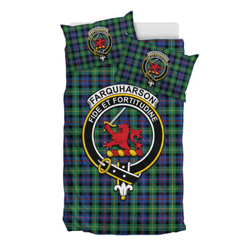 Farquharson Ancient Tartan Bedding Set with Family Crest